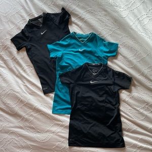Bundles (3) Nike Pro Compression Tops - Girl's L (12-14) or Women XS